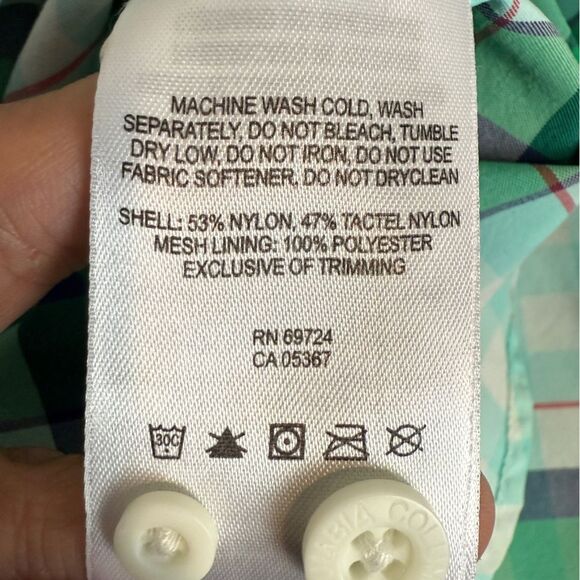 Columbia PFG Super Bahama Aqua Plaid Shirt L - Picture 9 of 10